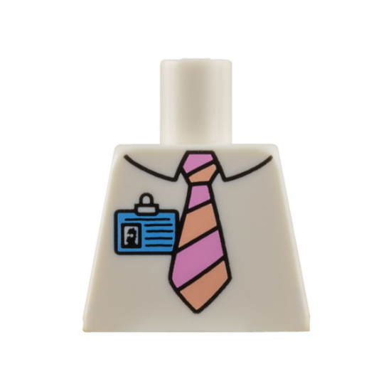 Torso Simpsons Shirt with Striped Tie and Blue ID Badge Pattern