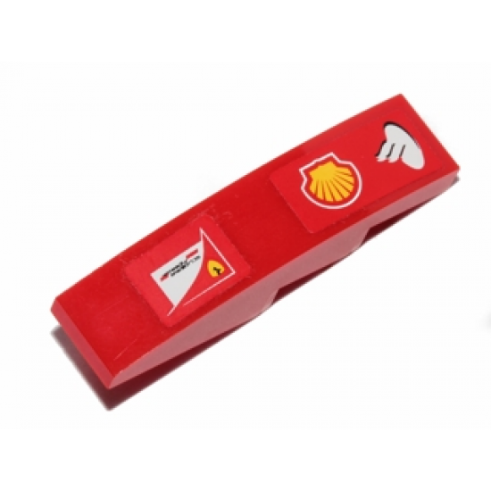 Slope, Curved 4 x 1 with Shell and Scuderia Ferrari Logos Pattern Model Right Side (Stickers) - Set 30190