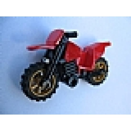 Riding Cycle Motorcycle Dirt Bike with Black Chassis and Pearl Gold Wheels