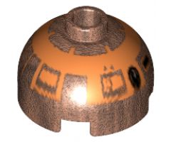 Brick, Round 2 x 2 Dome Top with Copper Pattern (R4-G9)