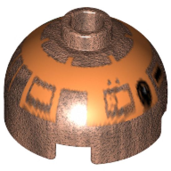 Brick, Round 2 x 2 Dome Top with Copper Pattern (R4-G9)