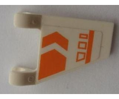 Flag 2 x 2 Trapezoid with Orange Chevron, Line, and Symbols Pattern, Model Right (Sticker) - Set 7693