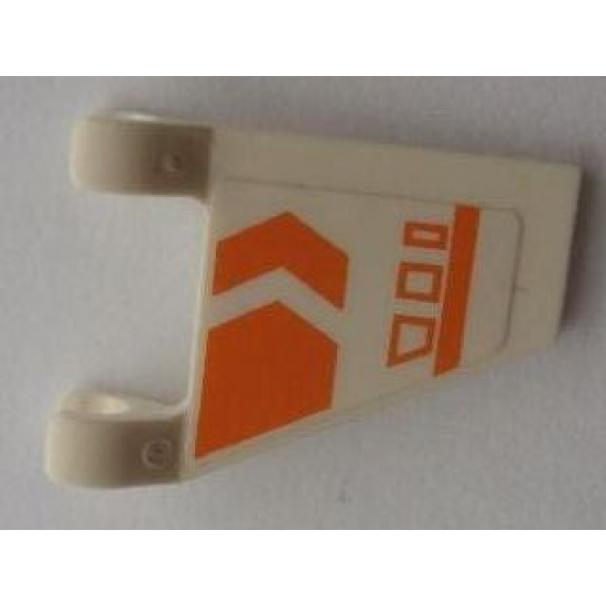 Flag 2 x 2 Trapezoid with Orange Chevron, Line, and Symbols Pattern, Model Right (Sticker) - Set 7693