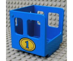 Duplo, Train Steam Engine Cabin with Yellow Oval and Number 1