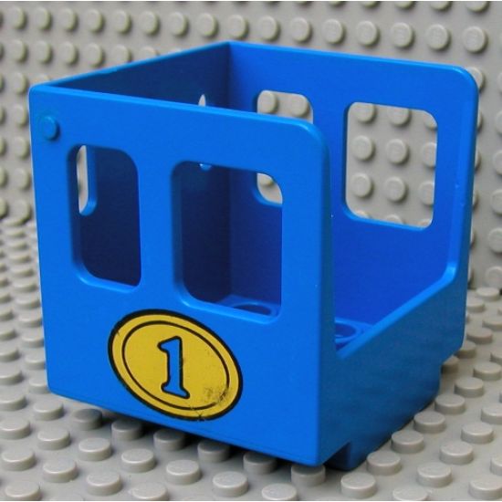 Duplo, Train Steam Engine Cabin with Yellow Oval and Number 1