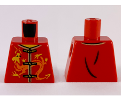 Torso Robe with Orange and Yellow Dragon, Gold Trim and 3 Clasps Pattern