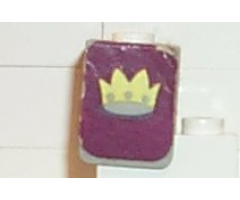 Minifigure, Body Wear Vest with Crown on Dark Purple Background Pattern (Stickers) - Set 375-2