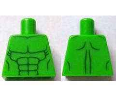 Torso Bare Chest with Body Lines Both Sides Pattern (Hulk)