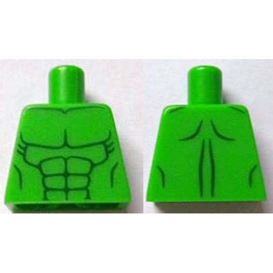 Torso Bare Chest with Body Lines Both Sides Pattern (Hulk)