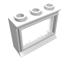 Window 1 x 3 x 2 with Extended Lip, with Glass