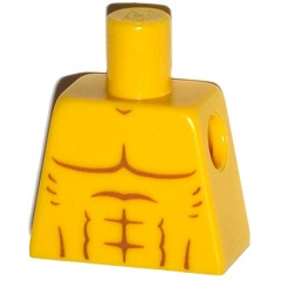 Torso Bare Chest with Muscles Outline, No Clavicles Pattern