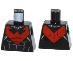 Torso Batman Nightwing Red V Logo and Muscles Pattern