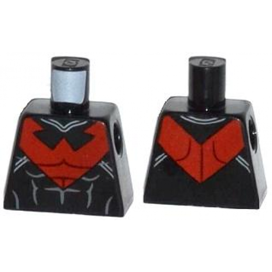 Torso Batman Nightwing Red V Logo and Muscles Pattern