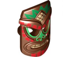 Minifigure, Body Wear Tiki Mask with Red, Green and Tan Tribal Pattern