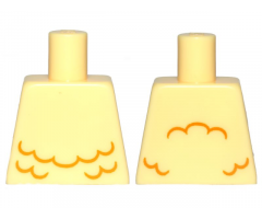 Torso Bright Light Orange Wavy Lines (Feathers) Pattern
