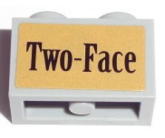 Technic, Brick 1 x 2 with Axle Hole with 'Two-Face' Pattern (Sticker) - Set 7785