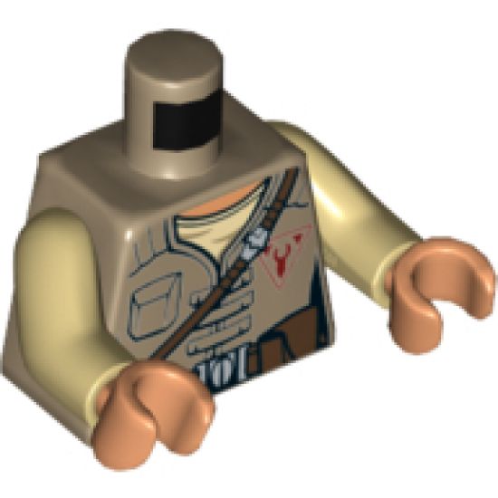 Torso Female Jacket with Brown Diagonal Belt and Red Freemaker Logo Pattern (SW Kordi) / Tan Arms / Nougat Hands