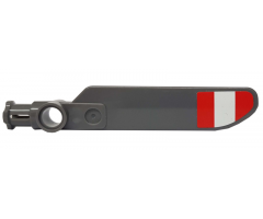 Technic Rotor Blade Small with Axle and Pin Connector End with Red and White Stripes (Wide Equal Width) Pattern on Top (Sticker) - Set 42025