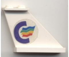 Tail 4 x 1 x 3 with Color Line Logo Pattern on Right Side (Sticker) - Set 1955