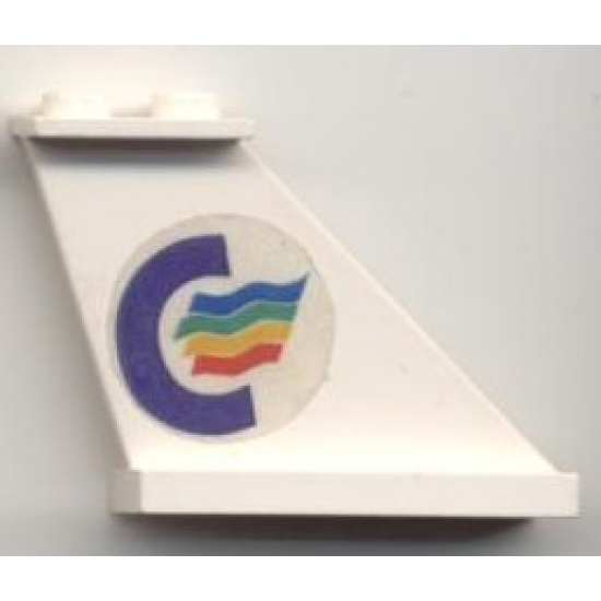 Tail 4 x 1 x 3 with Color Line Logo Pattern on Right Side (Sticker) - Set 1955