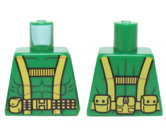 Torso Muscles Outline with Yellow Harness Straps and Utility Belt Pattern