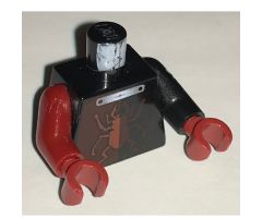 Torso Alpha Team Minion Scarab without Silver Outline and 'X' Pattern / Black Arm Left / Dark Red Arm Right / Dark Red Hands
