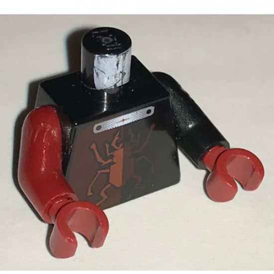 Torso Alpha Team Minion Scarab without Silver Outline and 'X' Pattern / Black Arm Left / Dark Red Arm Right / Dark Red Hands