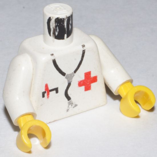 Torso Hospital Red Cross Shirt and Stethoscope Pattern / White Arms / Yellow Hands