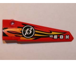 Technic, Panel Fairing # 5 Long Smooth, Side A with Orange and Yellow Flames, '13' and 'V8 BOX' Pattern (Sticker) - Set 8864