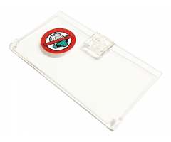 Door 1 x 4 x 6 with Stud Handle with Prohibition Sign and Mojo Jojo Head Pattern (Sticker) - Set 41288