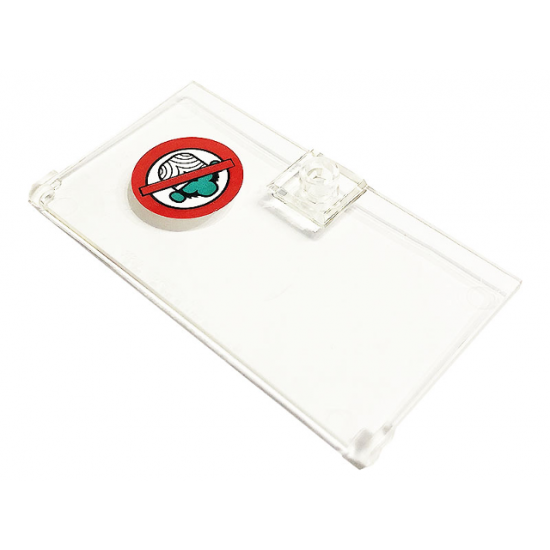 Door 1 x 4 x 6 with Stud Handle with Prohibition Sign and Mojo Jojo Head Pattern (Sticker) - Set 41288