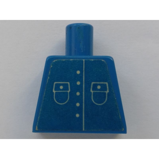 Torso Town Shirt with 5 Buttons and 2 Pockets and No Collar Pattern (Sticker)