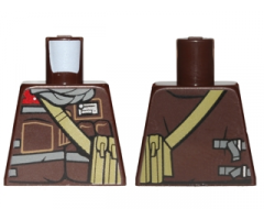 Torso SW Jacket with Dark Bluish Gray Scarf and Dark Tan Pocket Device Pattern (Rebel Trooper)