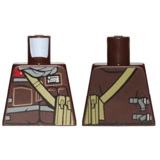 Torso SW Jacket with Dark Bluish Gray Scarf and Dark Tan Pocket Device Pattern (Rebel Trooper)