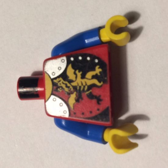 Torso Castle Dragon Knights Dragon Standing Pattern / Blue Arms / Yellow Hands