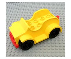 Duplo, Vehicle Car with 2 x 4 Studs and Running Boards, Red Bumper, Black Wheels