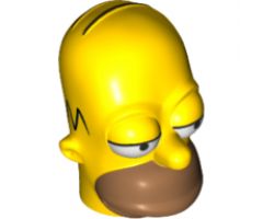 Minifigure, Head, Modified Simpsons Homer Simpson - Eyes Partially Open Pattern