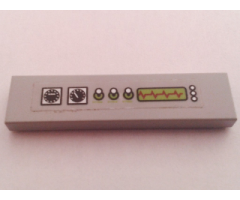 Tile 1 x 4 with Gauges, 3 Switches and Lime Graph Pattern (Sticker) - Set 7297
