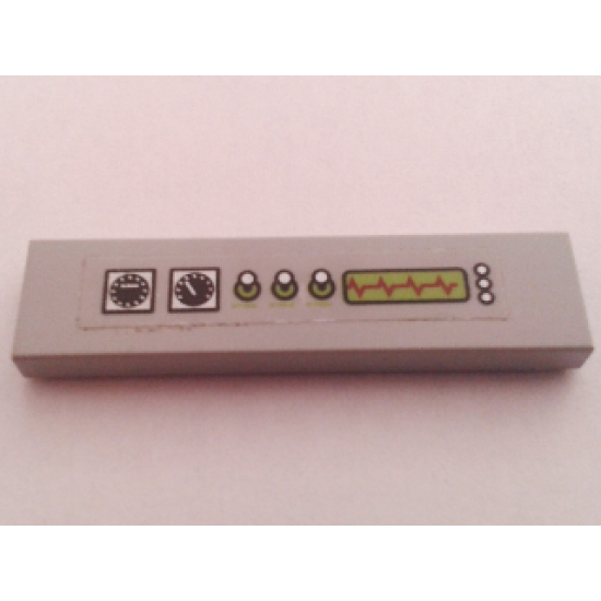 Tile 1 x 4 with Gauges, 3 Switches and Lime Graph Pattern (Sticker) - Set 7297