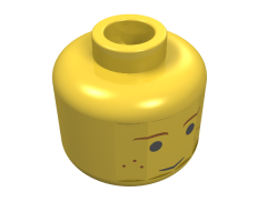 Minifigure, Head Brown Eyebrows and Freckles Pattern - Blocked Open Stud