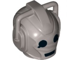 Minifigure, Head, Modified Robot with 2 Handles with Black Eyes and Mouth Pattern (Cyberman)