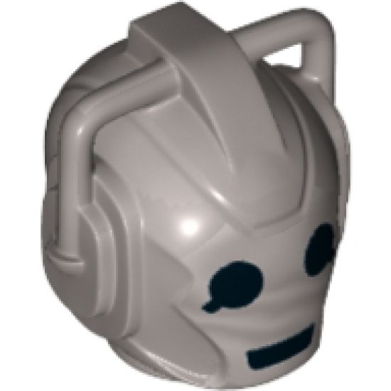 Minifigure, Head, Modified Robot with 2 Handles with Black Eyes and Mouth Pattern (Cyberman)