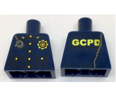 Torso Police Uniform, Gold Buttons and Badge, Radio Over Shoulder and 'GCPD' on Back Pattern