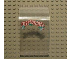 Panel 6 x 6 x 9 Curved Top with 'Ristorante' and White Stripes Pattern (Sticker) - Sets 6376 / 10037