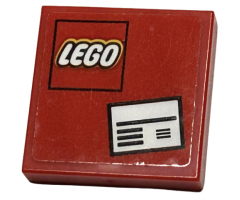 Tile 2 x 2 with LEGO Logo and White Packing Label Pattern (Sticker) - Set 60101