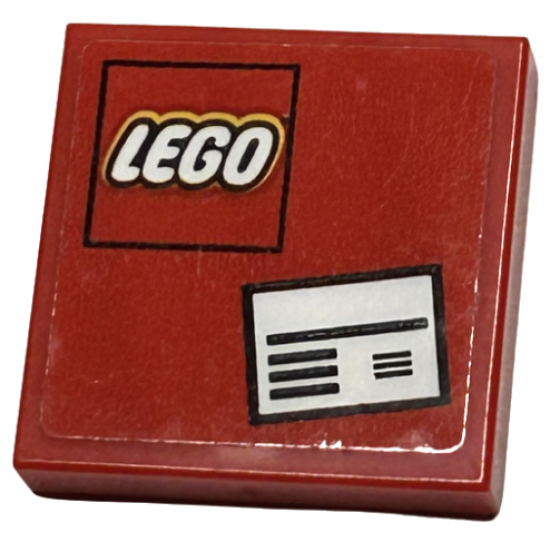 Tile 2 x 2 with LEGO Logo and White Packing Label Pattern (Sticker) - Set 60101