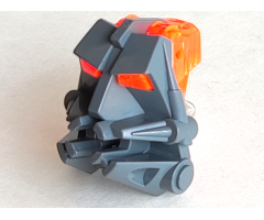 Bionicle Head Connector Block 3 x 4 x 1 2/3 with Trans-Neon Orange Bionicle Head Connector Block Eye/Brain Stalk (32553 / 32554)