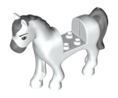 Horse with 2 x 2 Cutout, Reddish Brown Eyes and Dark Bluish Gray Blaze, Nose and Tail Pattern