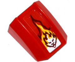 Slope, Curved 2 x 2 Lip with Flame and Lion Head Pattern (Sticker) - Set 70600