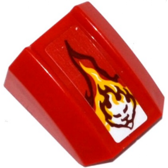 Slope, Curved 2 x 2 Lip with Flame and Lion Head Pattern (Sticker) - Set 70600